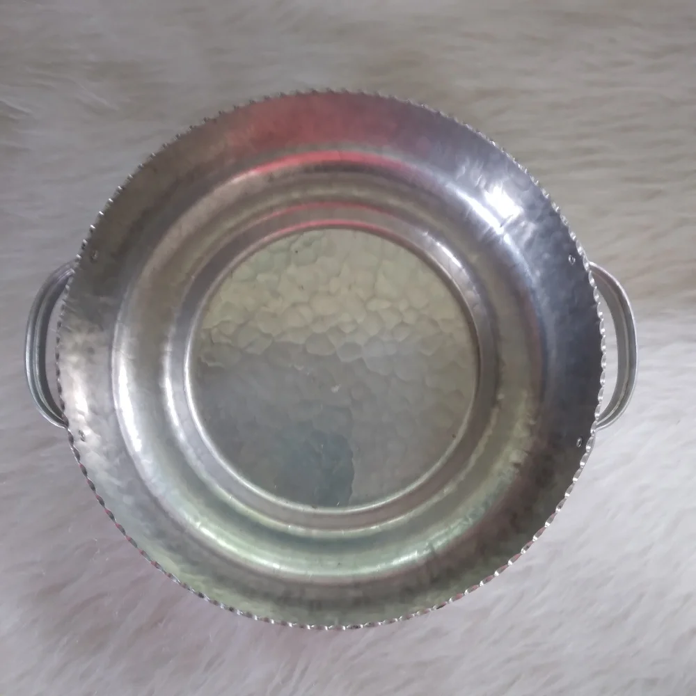 Vintage Hand Wrought Creations by Rodney Kent Hand pounded aluminum Tulip Dish